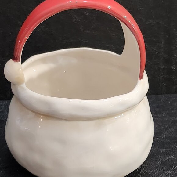 Cute Santa Claus Face Ceramic Basket Holiday Decor - Picture 4 of 10